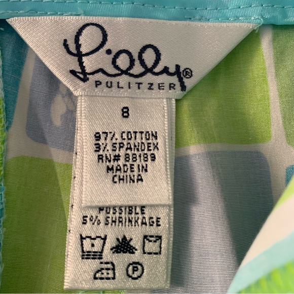 Lily Pulitzer NWT Women's Stretch Blue Green and Purple Capri’s w Ocean theme 8 - Picture 4 of 7